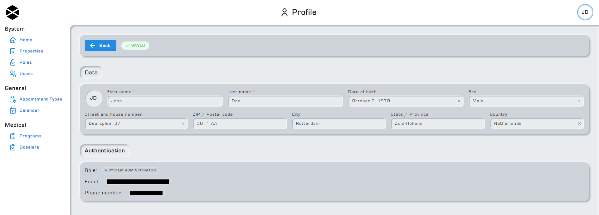 Profile page overview